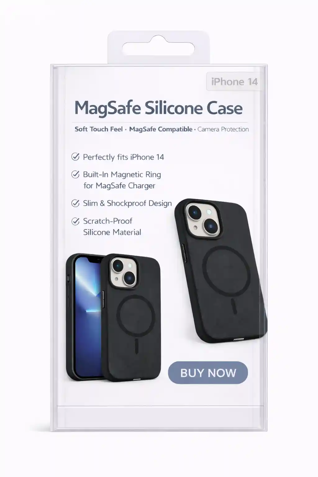 MagSafe Silicone Case For iPhone 14 Black