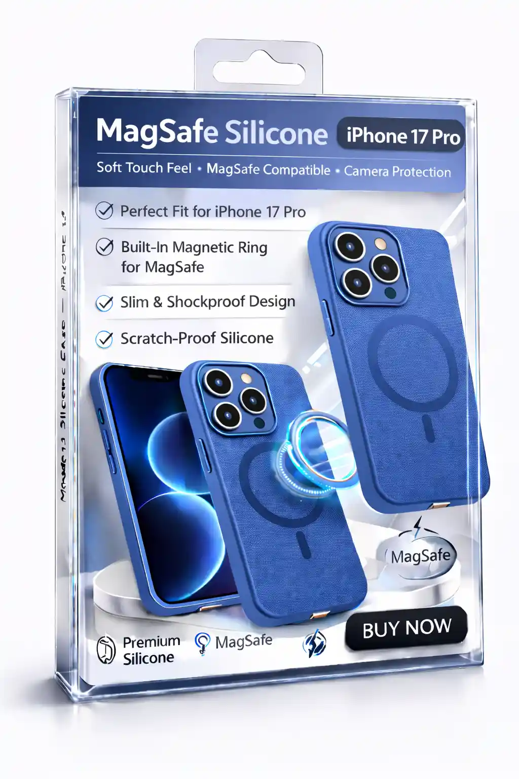  MagSafe Silicone Case  For iPhone 17 Pro Blue