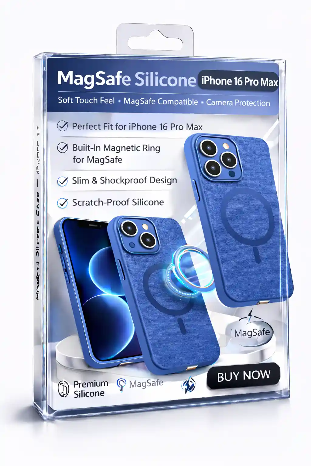  MagSafe Silicone Case  For iPhone 16 Pro Max Blue