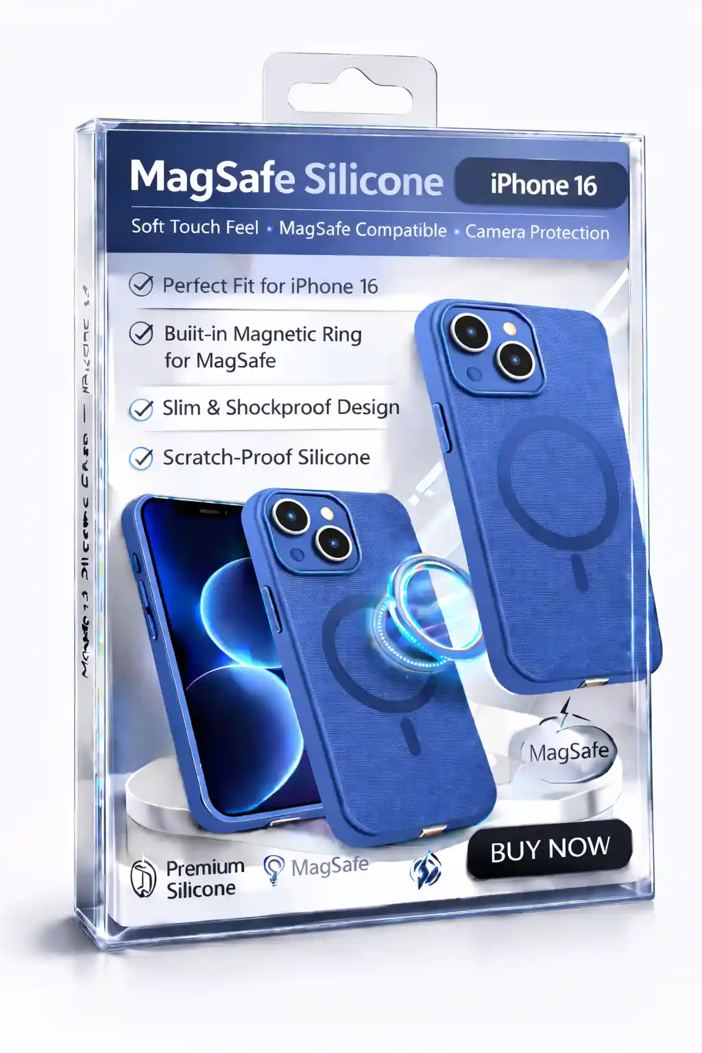  MagSafe Silicone Case  For iPhone 16 Blue