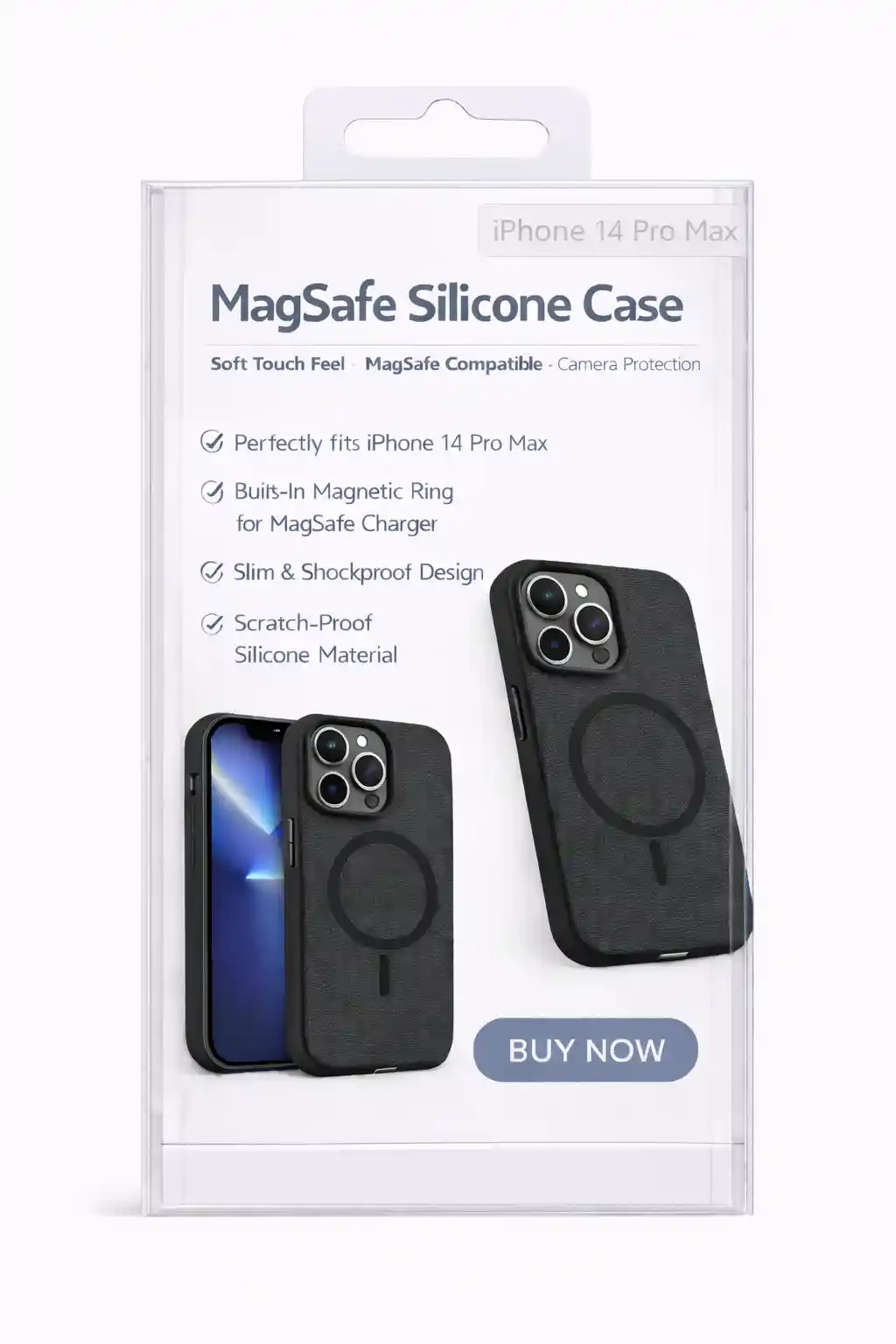  MagSafe Silicone Case For iPhone 14 Pro Max Black