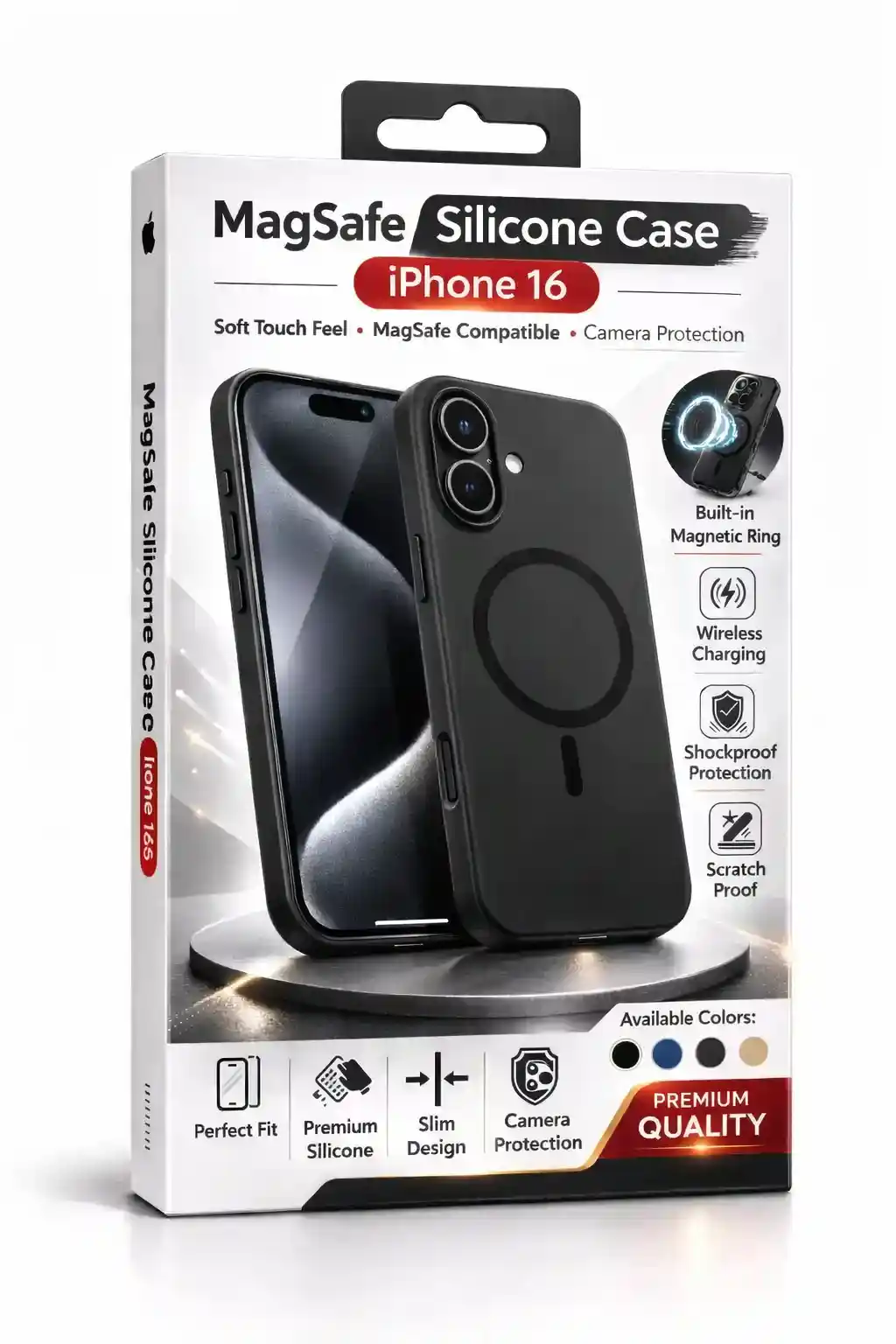  MagSafe Silicone Case For iPhone 16 Black